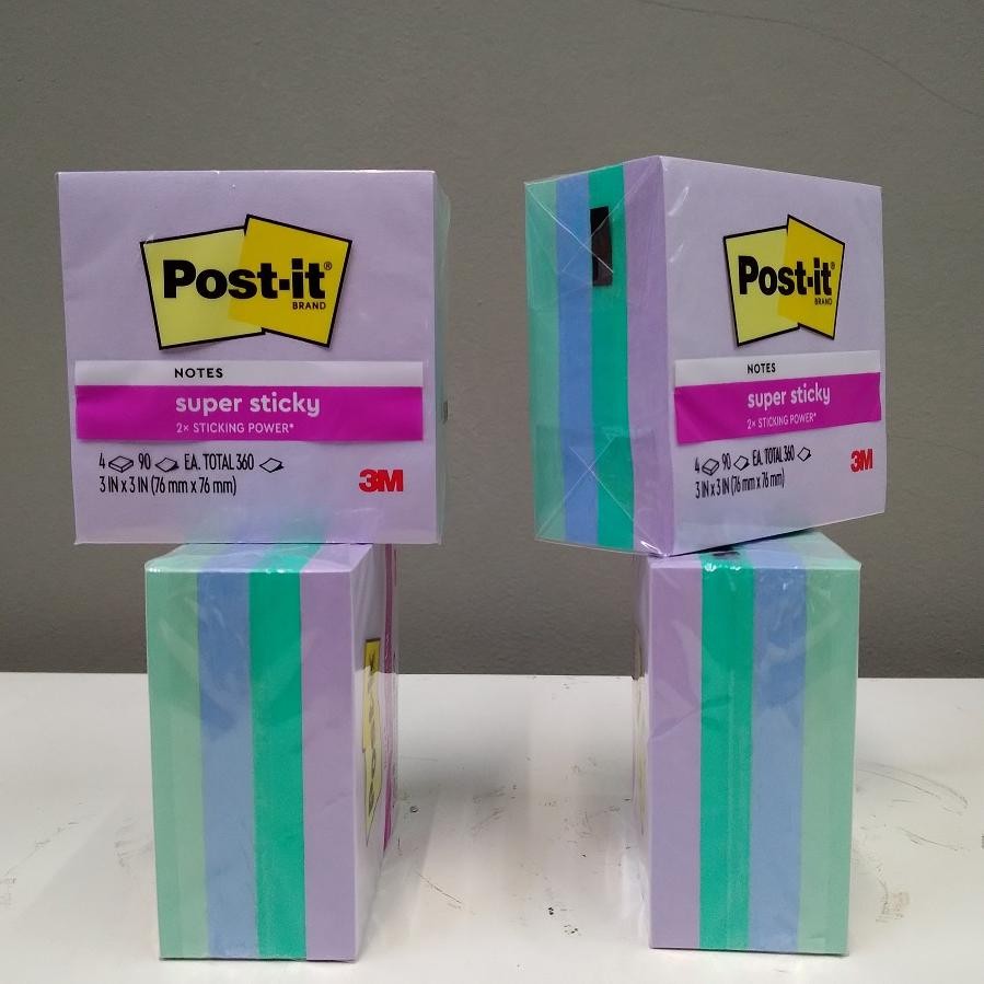

3M Post It Super Sticky Notes 654-4SS-BLU Blue 3 inch x 3 inch AST