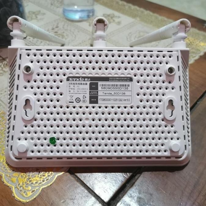 Router Tenda F3 V6 Adaptor 9V 0,6A Rt Rw Net Modem Seken 3 Antena Repeater Pppoe Ip Dhcp Remote Mana