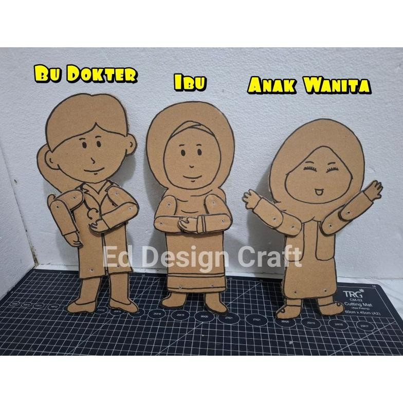 

Termurah Prakarya Kerajinan Wayang Karakter Orang berhijab dari kardus Daur ulang kardus