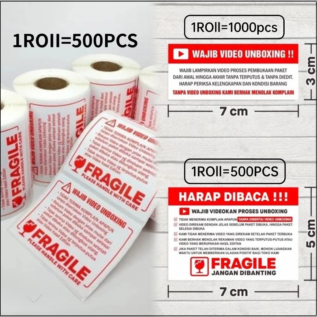 

Label Sticker Unboxing Fragile BLUEPRINT 7 x 5 cm / 7 x 3 cm isi 1000pcs AST