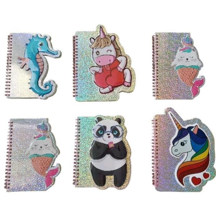 

Notebook Spiral Timbul Hologram Gliter Unicorn, Animal / Diary spiral hologram gliter Unicorn, Animal AST