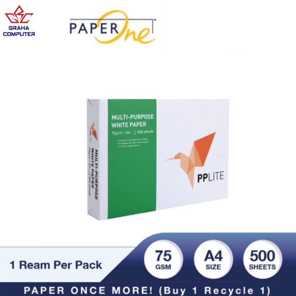 

PP Lite Kertas HVS,Fotocopy A4 75gsm Copier 1 Rim (500 lembar) AST