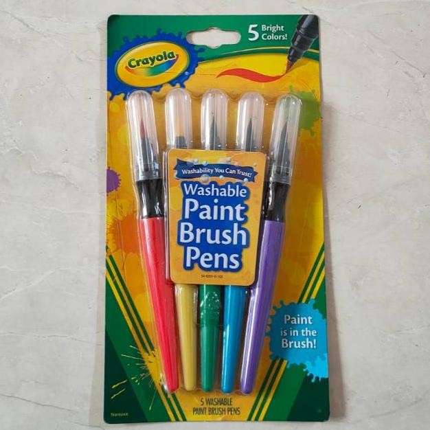 

Crayola washable paint brush pens kuas dengan cat 5 bright colors AST