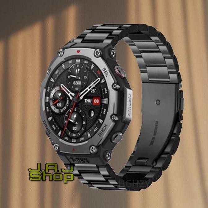 Tersedia STAINLESS STEEL STRAP TALI JAM TANGAN RANTAI WATCH BAND AMAZFIT T REX TREX ULTRA 1 2 3 PRO 