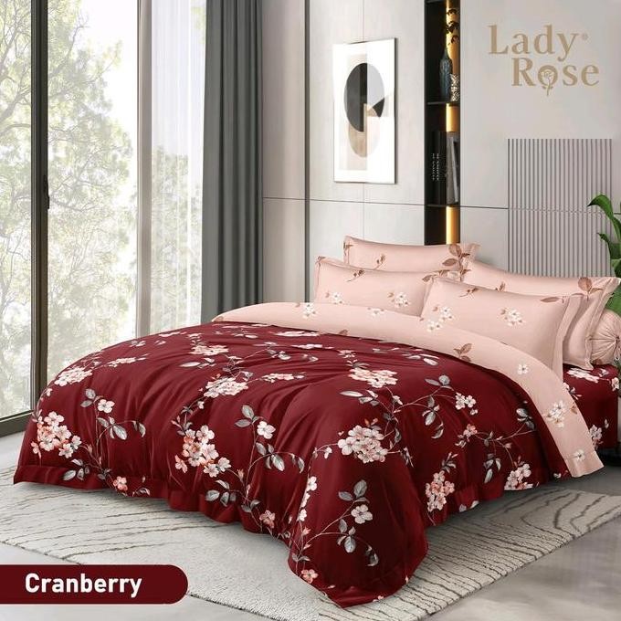 LADY ROSE - Bedcover flat 160x200/180x200 tinggi 30cm bedcover set original