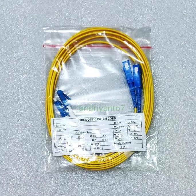 Patchcord Fo Sc To Lc Singlemode Duplex 5Meter New Stok
