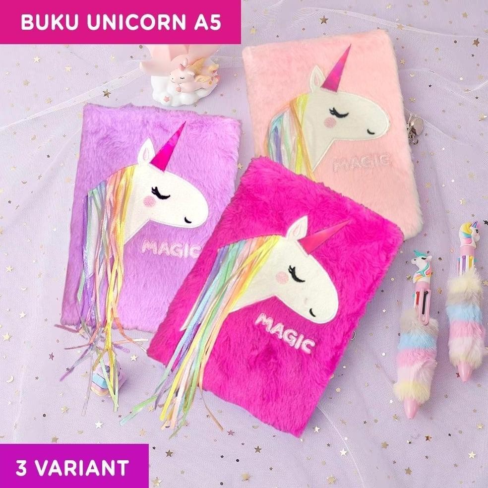 

PENTHOUSE Notebook Bulu Diary Unicorn Bulu Buku Tulis Anak Kuda Pony Karakter Rambut Pita AST