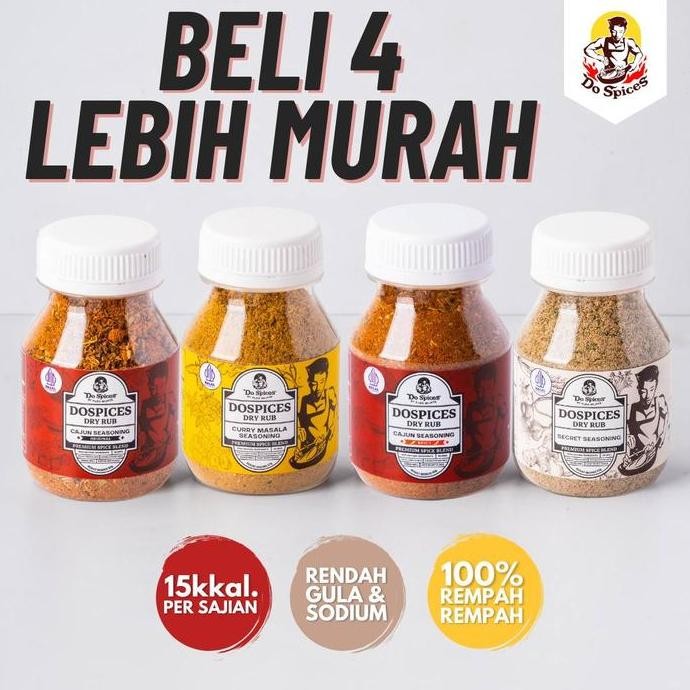 

Dospices [ Bundling 4Pcs Mini Size ] Healthy Dry Rub Bumbu Marinasi Rendah Kalori [Paket Bundling 4 Varian] Rempah Natural Rendah Gula Rendah Lemak Alami