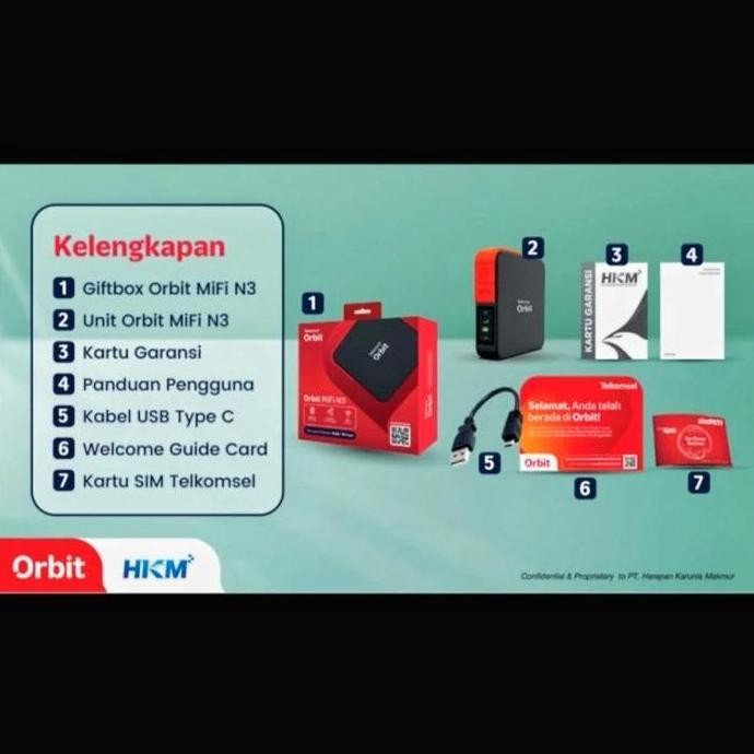 Telkomsel Orbit Mifi N3 Modem Wifi Portable Sinyal 4G High Speed Free Kuota Internet New Stok