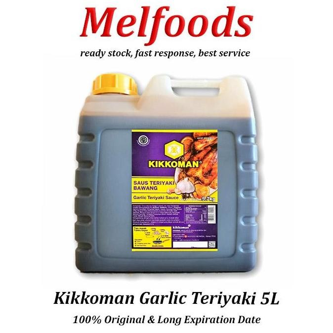 

Kikkoman Garlic Teriyaki Sauce Halal 5L Saus Teriyaki Bawang