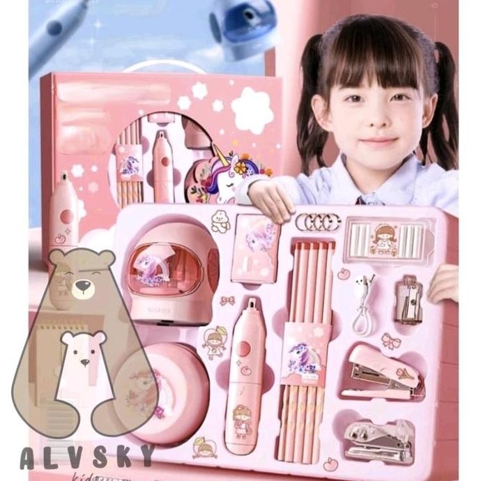 

Electronic Stationery Set / Set Alat Tulis Elektrik Rautan Penghapus Pensil Co