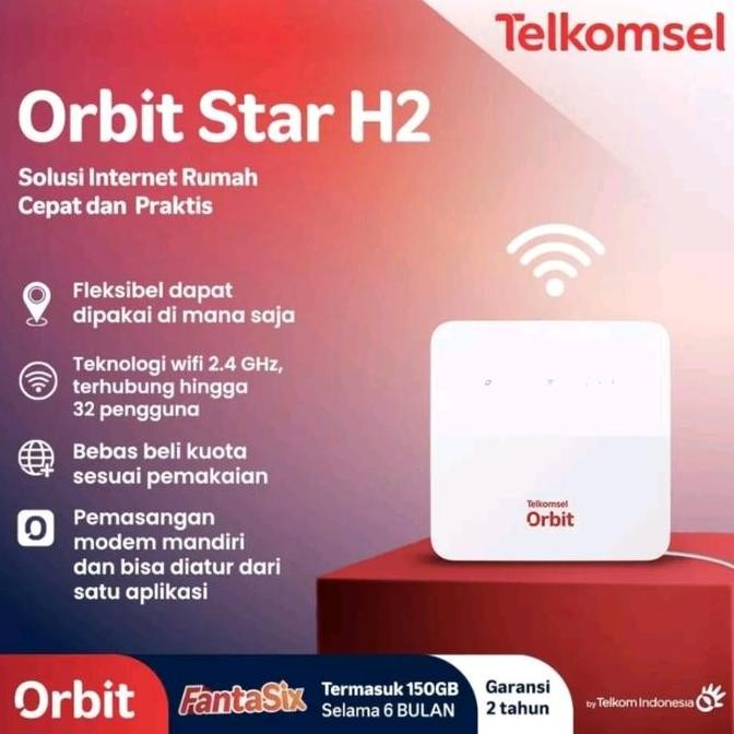 Modem Huawei Telkomsel Orbit Star H2 Modem Wifi 4G High Speed Bonus Paket Data New Stok