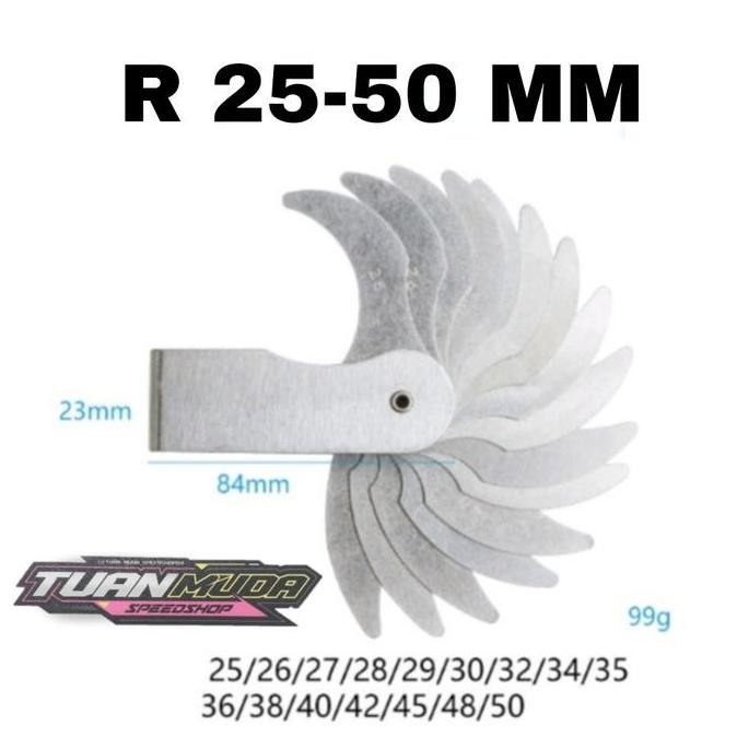 alat ukur sudut porting blok radius gauge 25 100mm Promo