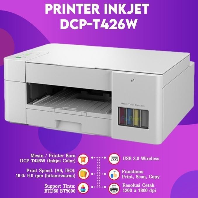 Printer Brother Multifunction Dcp T426W Dcp-T426W All In One Wifi Print Scan Copy Original Pengganti