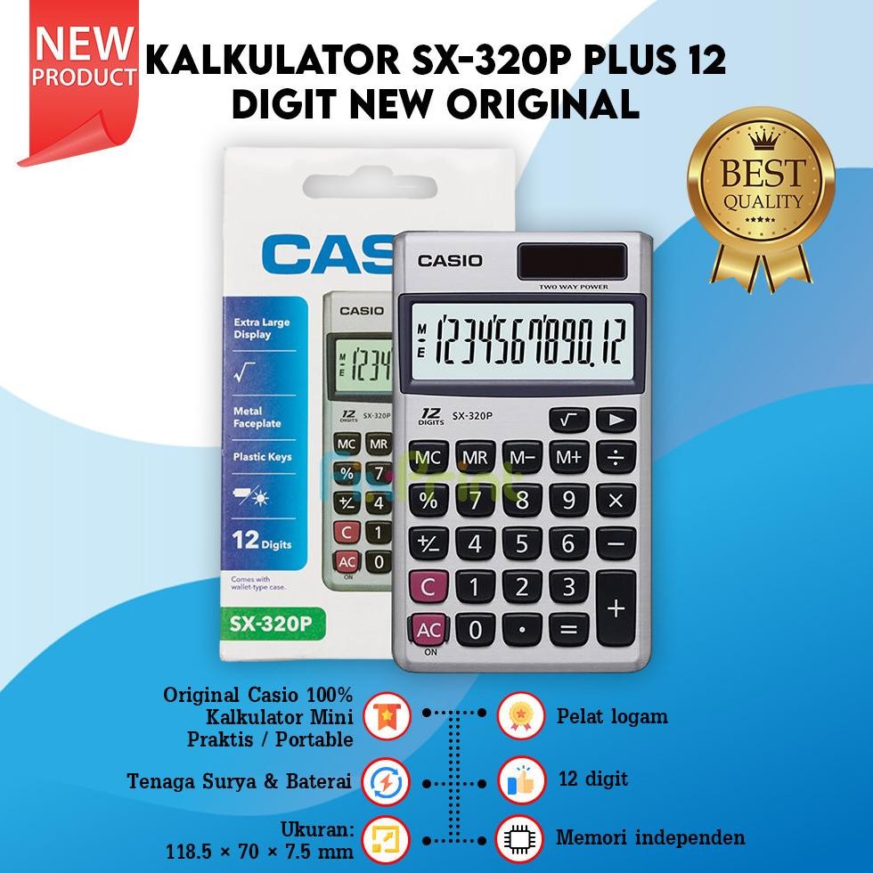 

Kalkulator Saku Casio SX-320P Calculator Pocket 12 Digit SX 320P Portable Kecil Mini Praktis Original Garansi Resmi