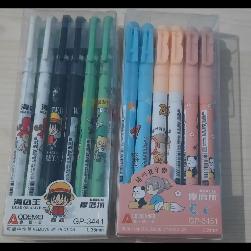 

12 Pcs/ 1 Lusin Bolpen/ Pulpen/ Pena Bisa Di Hapus Aodemei/ Premium ZHI XIN/ Refill Bolpen Hapus Cetek Cetekan Labubu