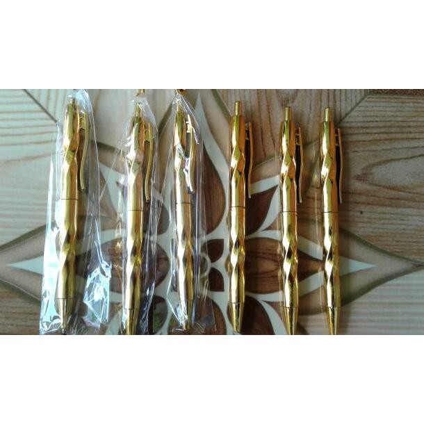 

(isi 50pcs) SOUVENIR PERNIKAHAN PULPEN EMAS KEMASAN PLASTIK