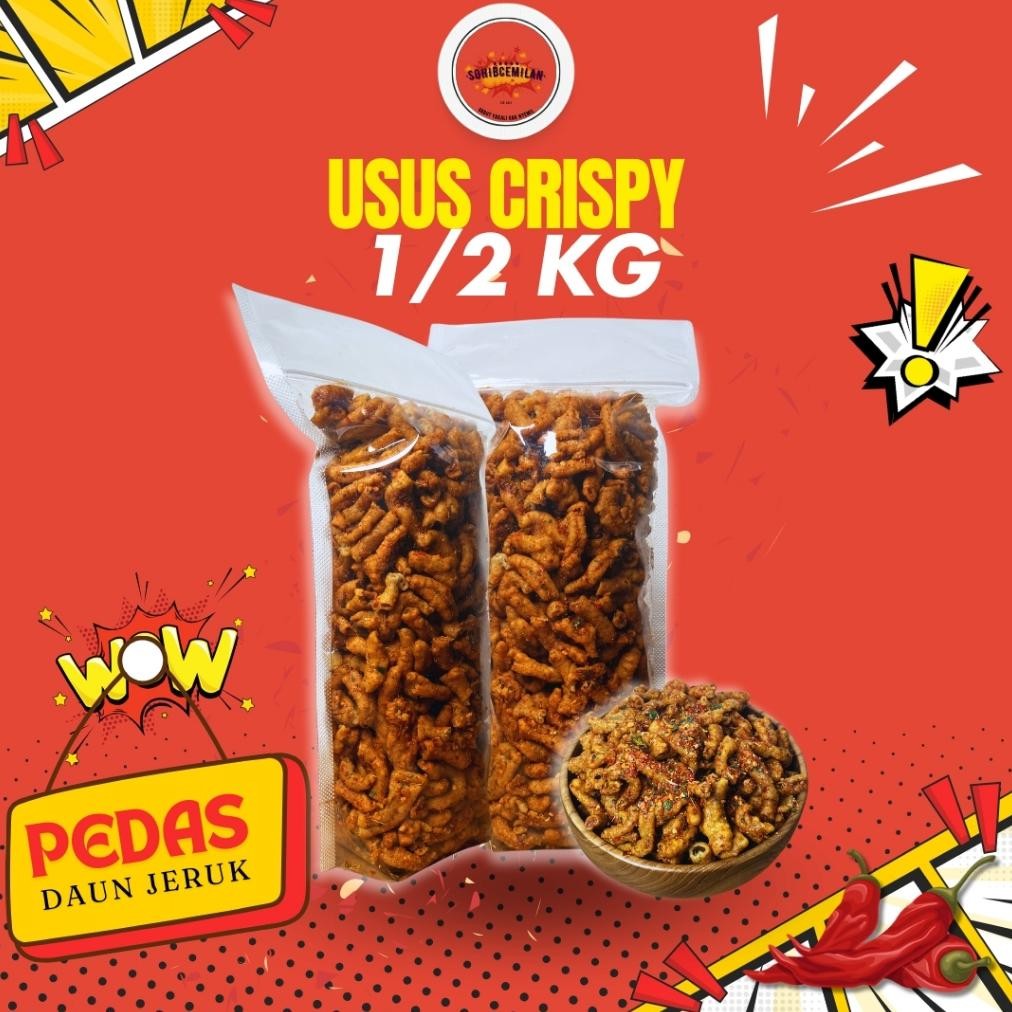 

Promo!!! Keripik Usus Ayam Crispy Pedas Daun Jeruk 1/2kg