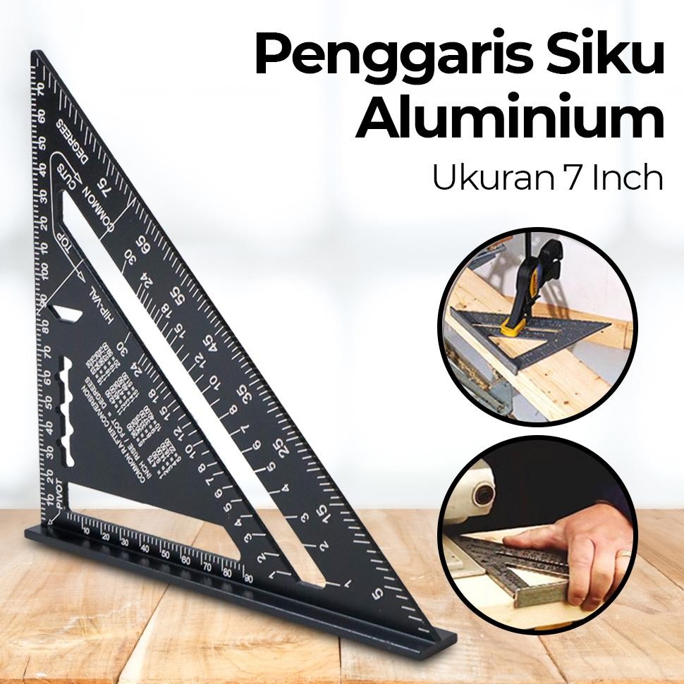 

BARU PENGGARIS SIKU MISTAR TRIANGLE RULER ALUMINIUM 7 INCH - A10D01