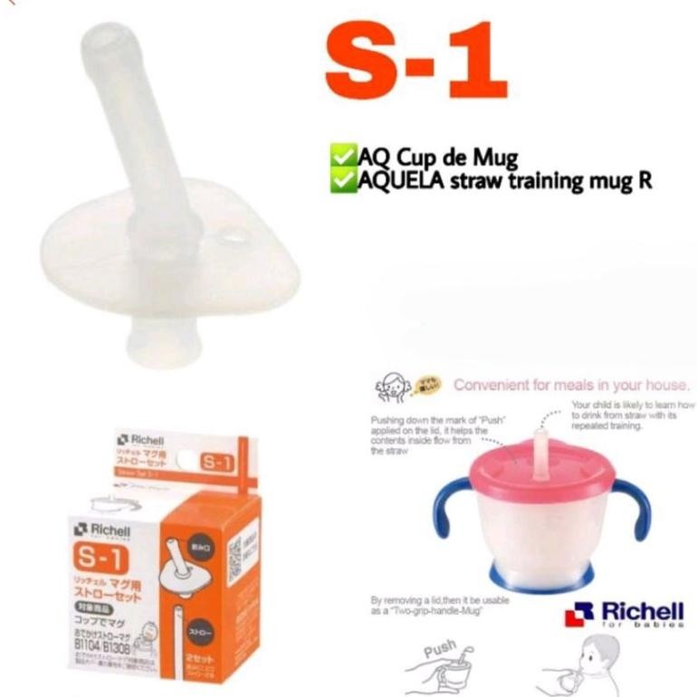 ORIGINAL Sedotan Richell S1 / ECER1pcs Richell S1 replacement sedotan pengganti S-1 richell cup de m