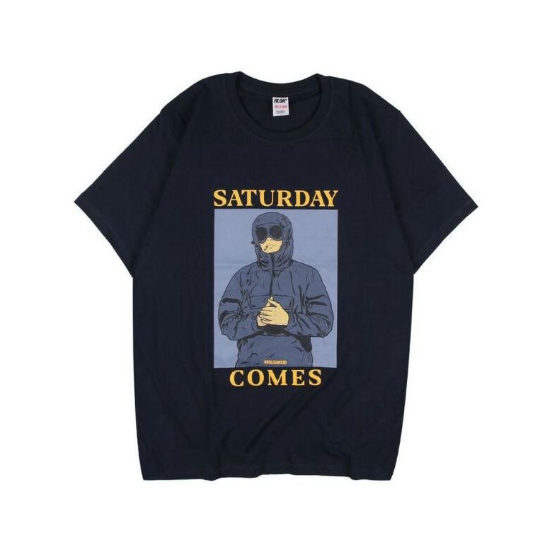 Promo Kaos Saturday Comes Black Sablon Dtf Cotton Combed 30S