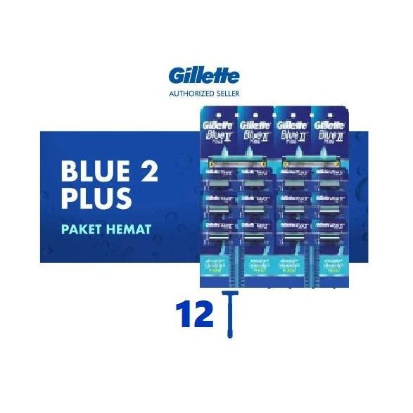 Pisau Cukur Gillette Blue 2 Plus Grosir Gillette Blue II Plus 12 Pcs MURAH