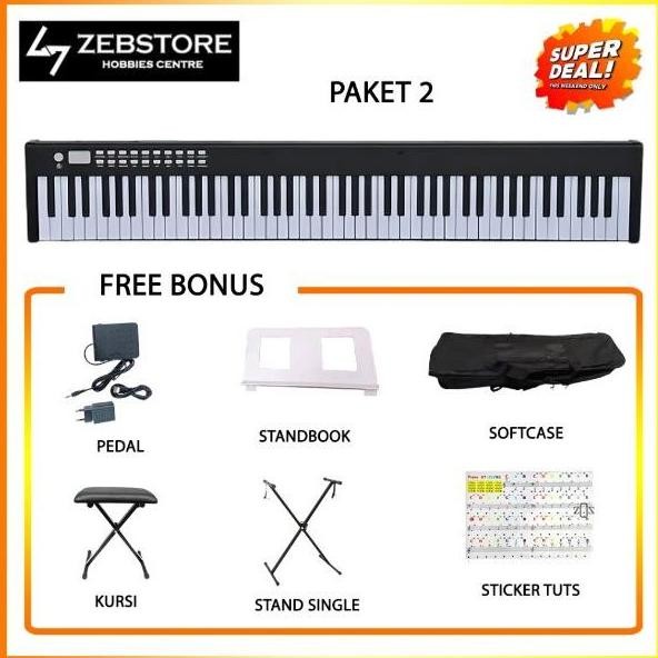 Piano Keyboard Elektrik Electric Bora BX2 88 key Digital Portable