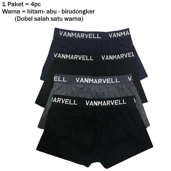 VM - 4 pcs Celana Dalam Pria Model Boxer Polos