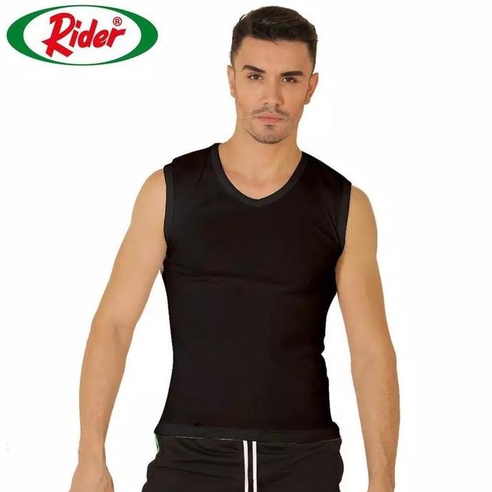 Singlet Rider Sport R 227 B Sleeveless Crew Neck Hitam