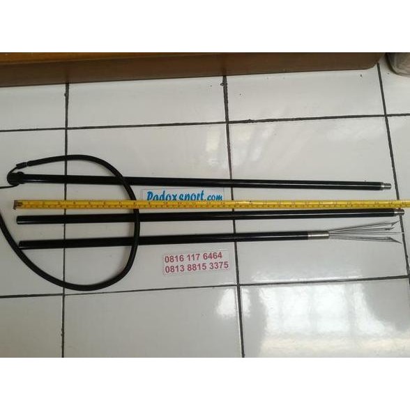 '' padox pole spear almunium panjang 2m diameter 16mm 3 section ujung prong 5 kawat polespear 2meter