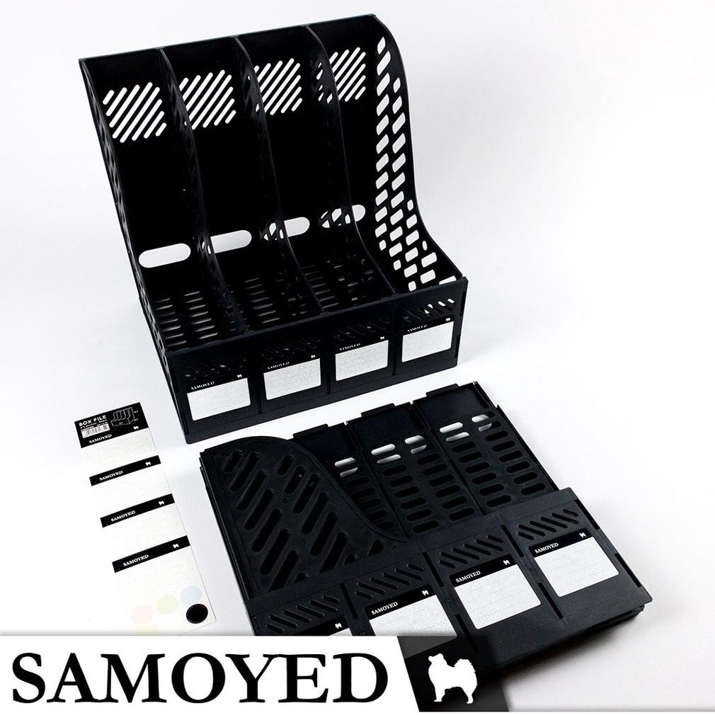 

Tempat / Kotak / Keranjang / Rak Plastik Dokumen / Majalah / Magazine / Box File 4 Columns / Kolom / Kotak / Sekat / Susun Samoyed BXF-C4
