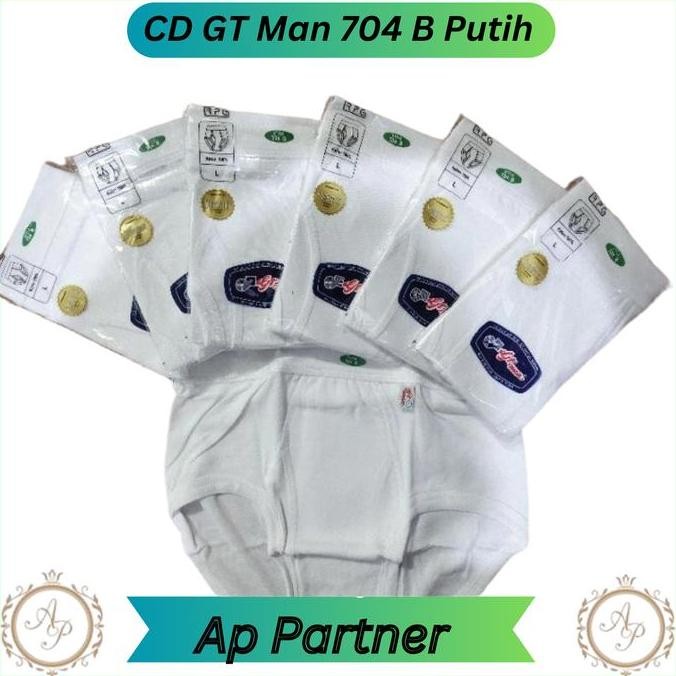Grosir 6 Pcs Celana Dalam Pria Gt Man Putih 704 B - M L XL