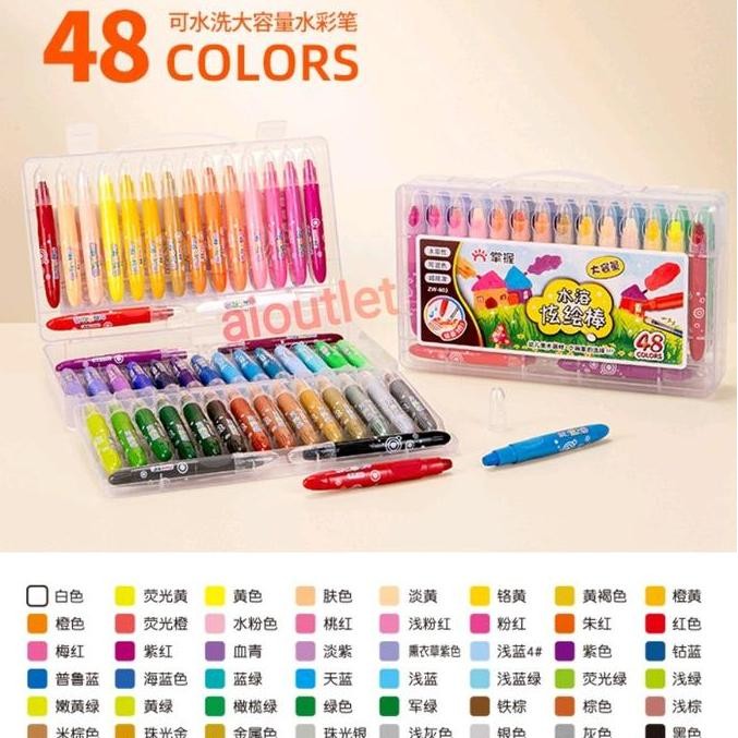 

Silky Crayon Grasp Mata Besar / Sedang / Kecil 48 warna Crayonnya Para Juara cm