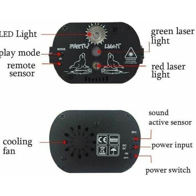 Laser Proyektor Disco Party Club DJLight 60 Mini LED RGB / Lampu Disko