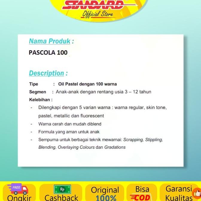 

Standard - Pascola Oil Pastel 100 / Set ( Crayon / Pewarna / Coloring ) cm