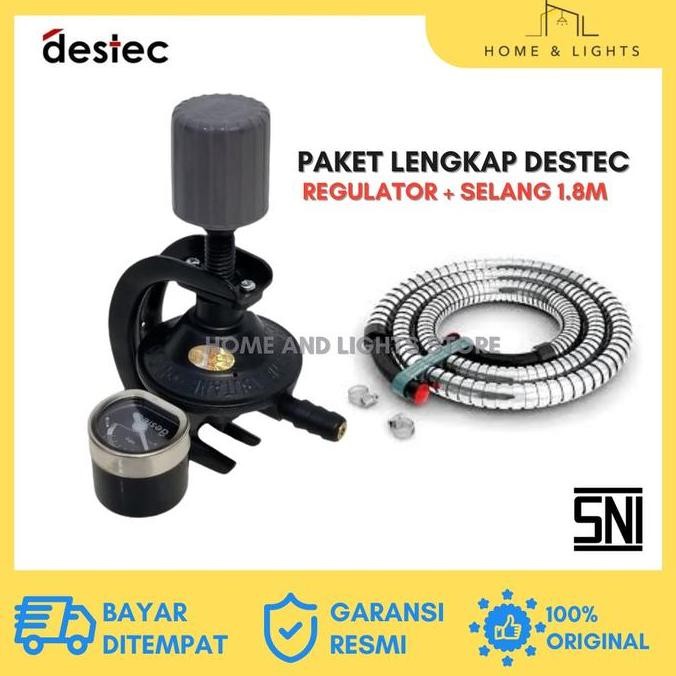 REGURATOR GAS DESTEC PAKET SELANG FLEXIBEL