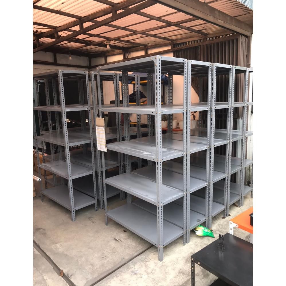 Rak Gudang ukuran 40x100x200 | Rak  Besi Siku lubang | Rak Barang | Rak besi Bandung