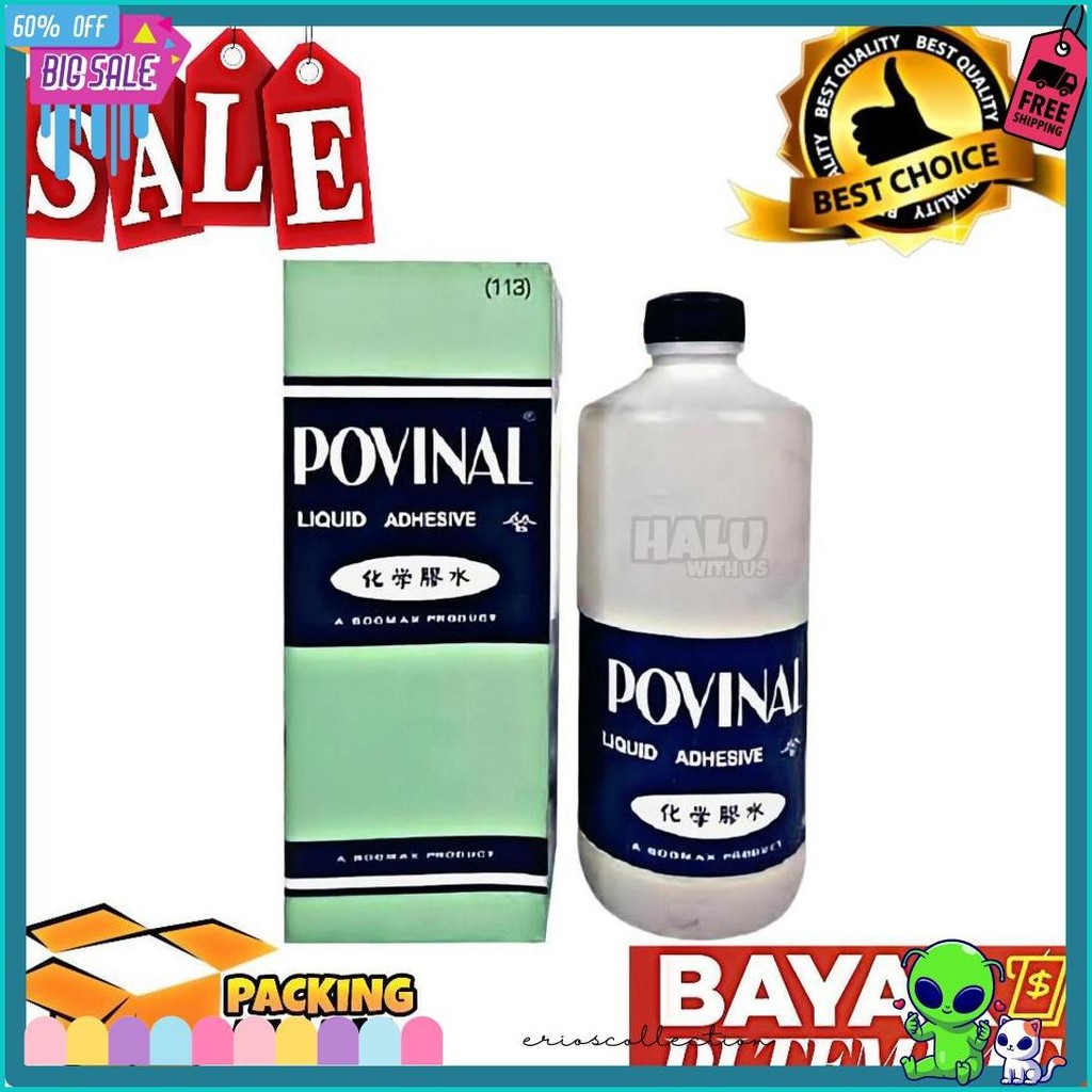 

(Bisa Cod) Promo 1 Pcs Lem Povinal 113 500 Ml / Bahan Baku Slime / Lem Cair / Lem Kertas Diskon