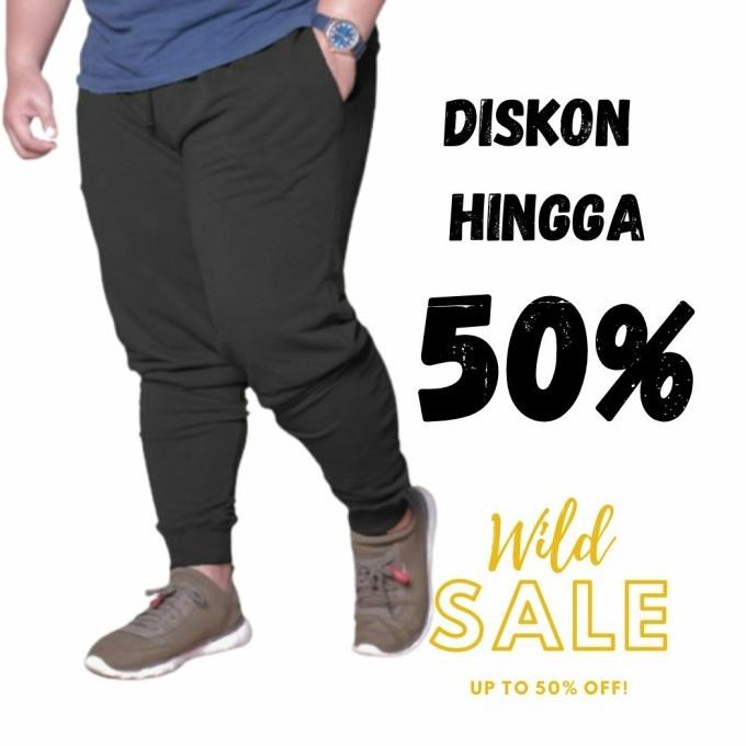 (Allthebest) Celana Training Jogger Pria Wanita Jumbo big size XXXL