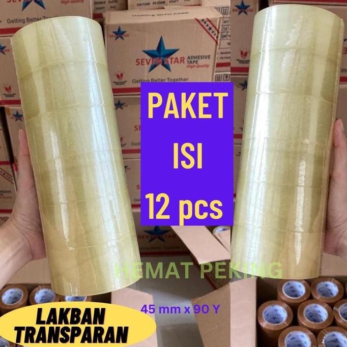 

JUAL Lakban Bening Seven Star CLEAR Murah Promo isi 12 pcs Super Rekat Transparan
