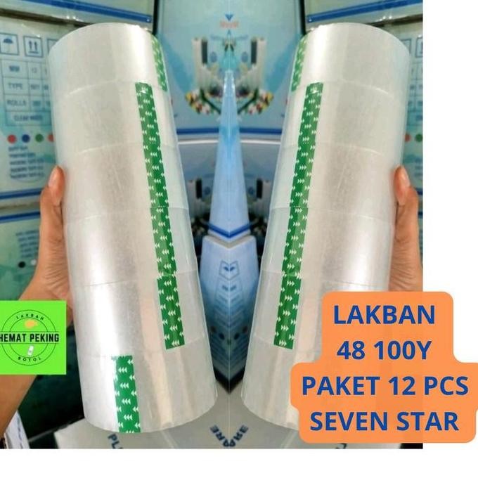 

BRG BARU Lakban 48 mm 100yard Peket Isi 12 Pcs Seven Star