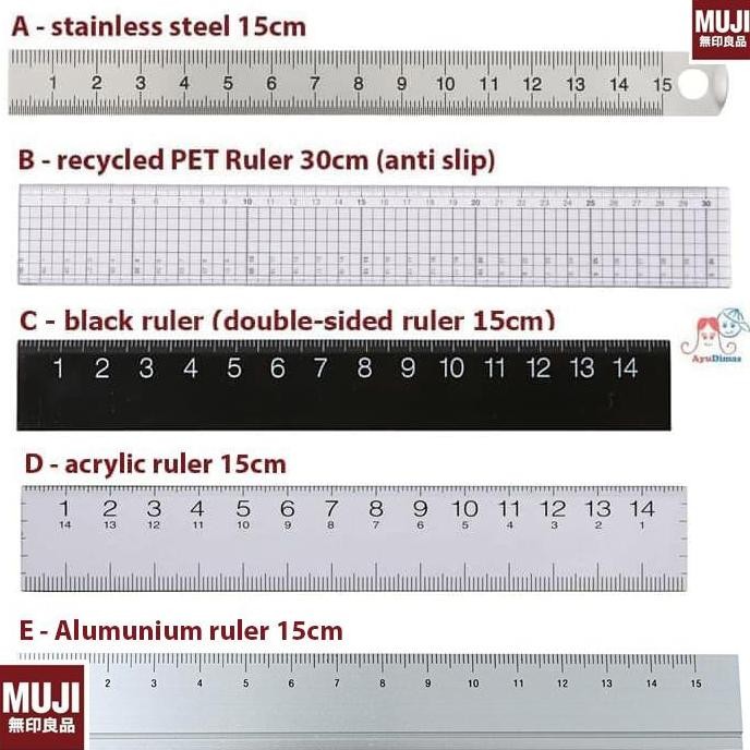 

Muji - stainless / alumunium / plastic RULER - penggaris