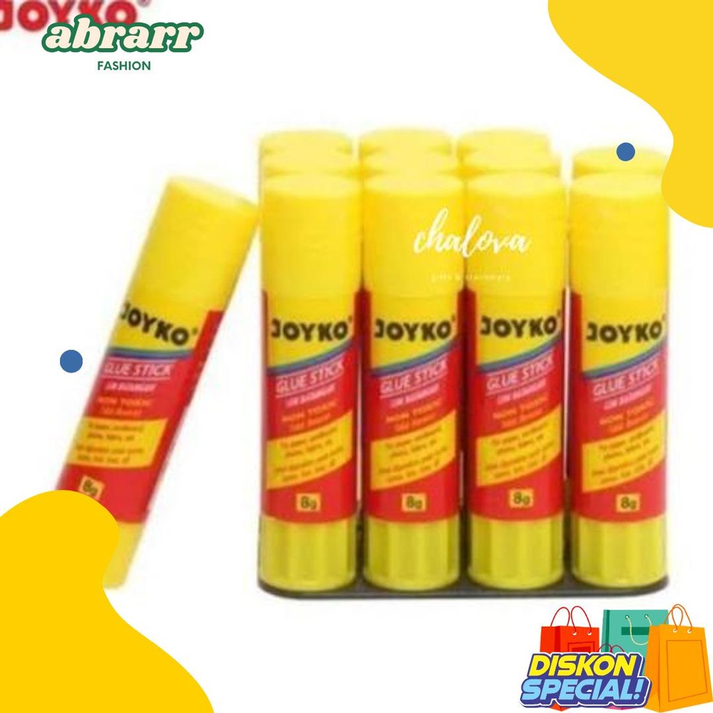

[Lusin] Lem Stik Joyko Gs-09/Lem Batang/Glue Stick 8 Gram Isi 12 Diskon