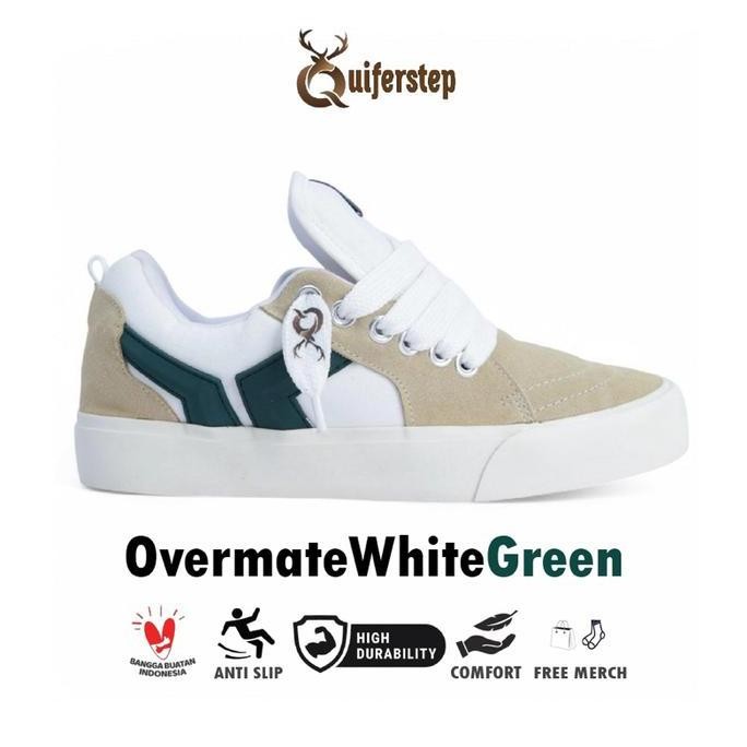 QUIFERSTEP - Sepatu Gemuk White Green Sneaker Pria Sneakers Wanita Shoes Casual Suede Skateboard Gen
