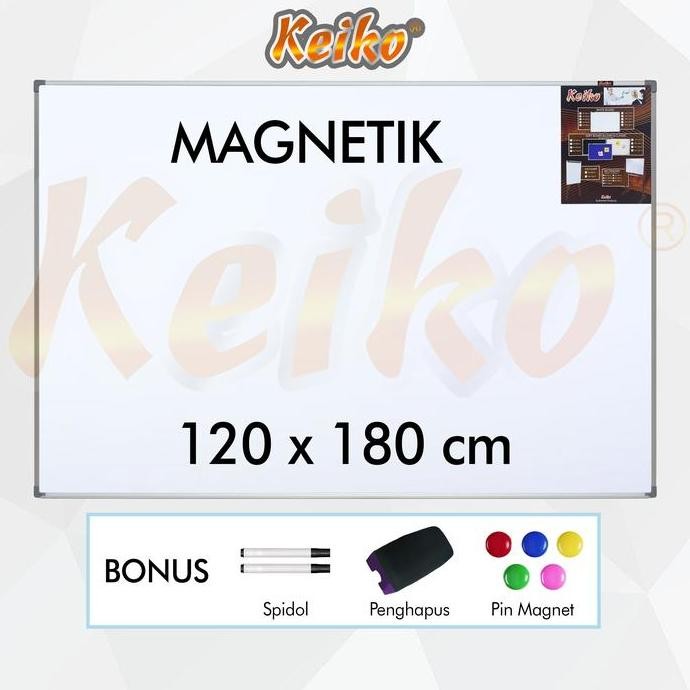 

TERMURAH - Papan Tulis Whiteboard Gantung Magnet Single Face Keiko 120 x 180 cm