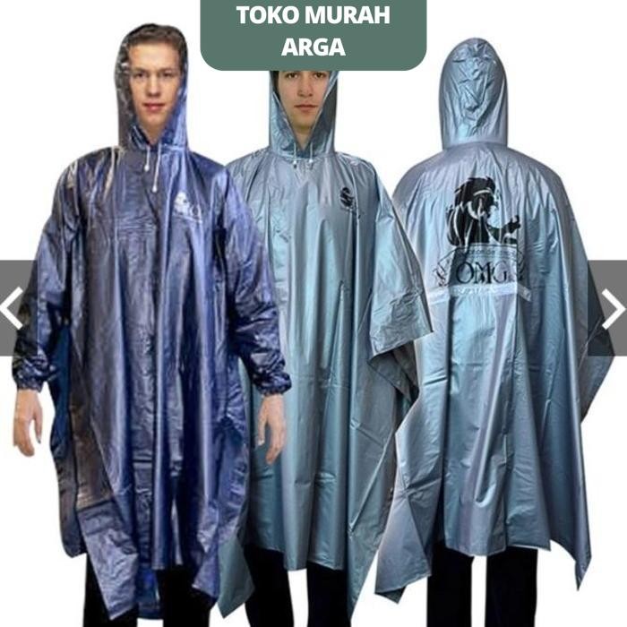 JAS HUJAN LENGAN KARET PVC 1 WATERPROOF PONCO RAINCOAT  JAS HUJAN OMG PONCHO LENGAN KARET PVC 100% W