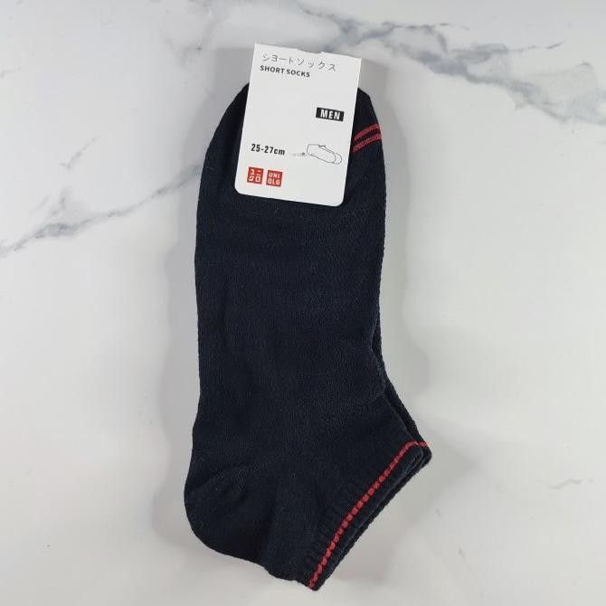 (Allthebest) Kaos Kaki Ankle Uniqlo Pria Polos dan Motif Anti Bacterial
