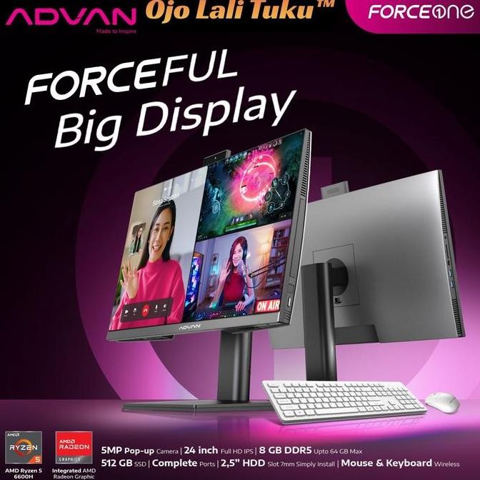 All In One ADVAN PC AIO OnePC AMD Ryzen 5 5500 U 8GB/512GB Windows 11