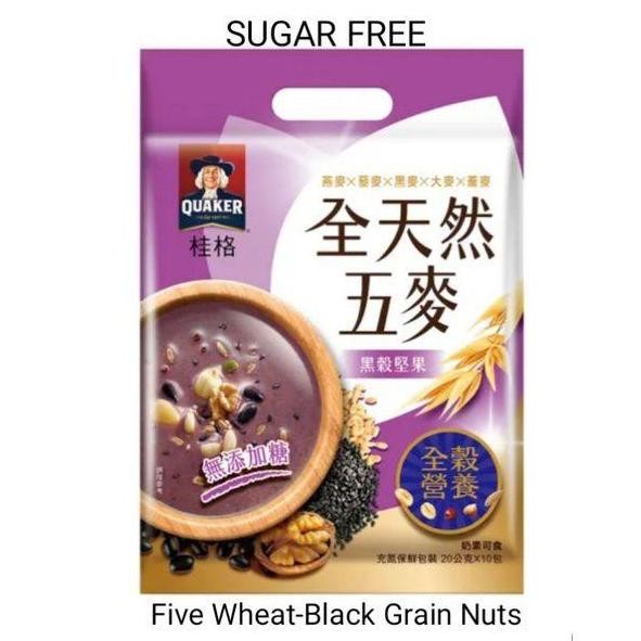 

Quaker Instant Oatmeal Five Wheat Black Grain Nuts Sugar Free Promo