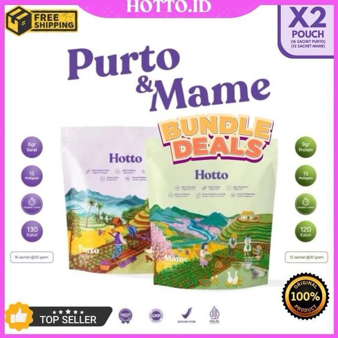 

Bundling Sale!!! Hotto Purto Pouch (16 Sachet) Dan Hotto Mame Pouch (12 Sachet) Multigrain Terlaris
